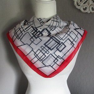 Navy, red & white MCM sheer scarf